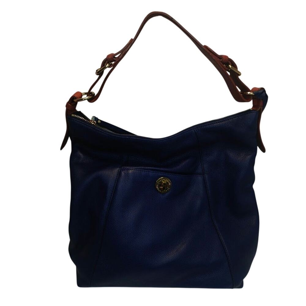 Royal Blue leather tote my Issac Mizrahi